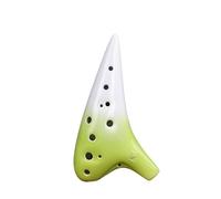 Play The Gradient Color Ocarina Alto C Key Beginner Teaching Instrument Ceramic Production 12 Holes Ocarina Instrument(Green white)