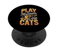 Play The Mandolin And Pet Cats Music Lovers PopSockets Adhesive PopGrip