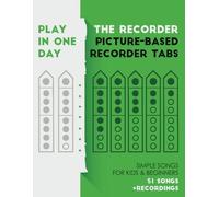Play the recorder in one day. Picture-based recorder tabs.: Simple songs for kids & beginners + recordings