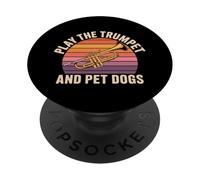 Play The Trumpet And Pet Dogs Brass Marching Band - PopSockets Adhesive PopGrip