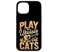 Play The Ukulele And Pet Cats Cute Music Case for iPhone 15