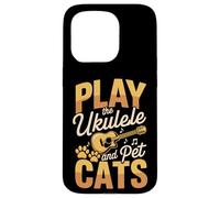 Play The Ukulele And Pet Cats Cute Music Case for iPhone 15 Pro