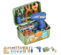Play Toolbox For 3 4 5 Years Old,126 PCS 3D Take Apart Toys,Construction with Building Blocks Box,Crea Storage Set