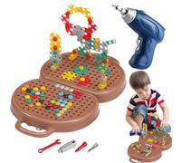 Play Toolbox With Drill | Creative Play Toolbox With Drill | Play Toolbox Bear-Themed, 2D/ Tool Box Toys for Age 3-12 Years Old Boys Kids Girls