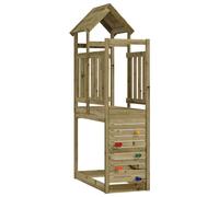 Play Tower Brown Solid Pine Wood 53 x 110.5 x 214 cm Outdoor Playset Climb&Swing