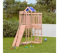Play Tower Solid Wood Douglas Fir with Climbing Frame and Sandpit, 118 cm Platform Height, Weatherproof Wooden Play Device for Garden, Stilt House with Rope and Slide