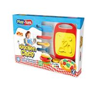 Play Toys Fun Kitchen Modelling Dough Set - Includes 4 x 50g Tubs, 3 Food Creation Moulds/Presses & 5 Cooking Accessories - Creative Pretend Play Toy for Kids Aged 3+