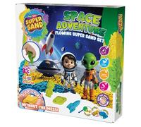 Play Toys Neon Space Magic Sand Playset - Includes 3 Bright Neon Colours, 5 Galaxy Moulds, Sculpting Tool & Mess-Free Play Tray - Sensory Toy for Kids 3+