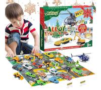 Play Vehicle Christmas Advent Countdown | 24 Days Car Toys Countdown Calendars,Stocking Stuffers for Travel School Home Vacation Game Room Kids Boys