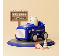 Play Vehicles, 4 PCS Cartoon Cars Kids Toy Cars Press Go Toy Car with Play Mat Map Rescue Play Vehicles Model Automobile Toddler Motor Vehicle Montessori Educational Toys for Kids Birthday Gift