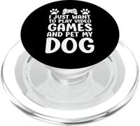 Play Video Games Pet My Dog Owner Funny Gaming Lover PopSockets PopGrip for MagSafe