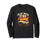 Play with Fire Demolition Tee Derby Racing Design Wreckfest Long Sleeve T-Shirt