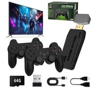 Play zone Retro Console,20,000+ Built-In Classic Games, 18 Emulators 4k Game Console with 2 Wireless Controllers, Plug & Play Retro Video Game System for Hdtv, Computer, Projector(128GB)