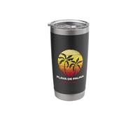 Playa De Palma Mallorca Retro Palm Sunset Tropical Beach Stainless Steel Insulated Tumbler