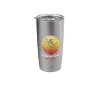 Playa De Palma Mallorca Retro Palm Sunset Tropical Beach Stainless Steel Insulated Tumbler