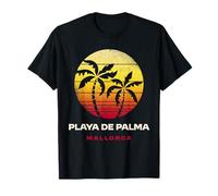 Playa De Palma Mallorca Retro Palm Sunset Tropical Beach T-Shirt