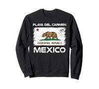 Playa del Carmen Mexico Flag Design Mexican Flag Sweatshirt