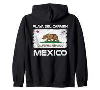 Playa del Carmen Mexico Flag Design Mexican Flag Zip Hoodie