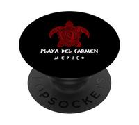 Playa del Carmen Mexico Tribal Sea Turtle Ocean Art Design PopSockets Adhesive PopGrip