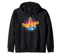 Playa Grande in Costa Rica with Sunset and Surf Design Zip Hoodie