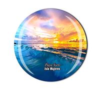 Playa Norte Isla Mujeres Mexico Fridge Magnet Crystal Tourist Souvenir Gift Collection Refrigerator Magnetic Sticker