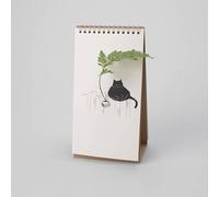 PLAYABLE ART Flip Vase - Tabletop Notebook-styled Vase for Flowers and Art - Change through 7 Unique Drawings that Fits Your Mood - Designed by Spextrum® (Cat)