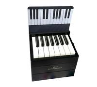 Playable Piano Desk Calendar 2025,Piano Calendar,White Mini Piano Calendar,With 52 Music Scores in 27 Cards,Gift for Family and Friends (Black)