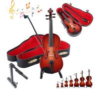 Playable Tiny Violin Figurine, Miniature Musical Instrument with Sad Music, Small Violin Keychain and Dollhouse Accessory for Gag Gifts and Music Lovers, Unique Key Chain Accessory(9cm)