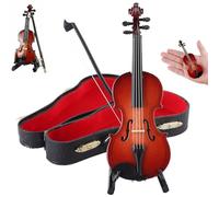 Playable Tiny Violin Figurine, The World’s Smallest Miniature Musical Instrument Replica with Sad Sound, collectible mini violin, perfect gag gift (12cm)