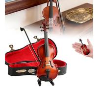 Playable Tiny Violin Figurine, The Worlds Smallest Miniature Musical Instrument with Sound and Sad Music, Dollhouse Accessory Keychain Charm (5.5in)