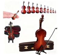 Playable Tiny Violin Figurine,Tiny Playable Violin, Worlds Smallest Violin with Sound Sob Story,Unique Interior Decoration and Diy Accessories (6.3in)