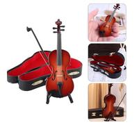 Playable Tiny Violin Figurine,World's Smallest Miniature Musical Instrument with Real Sound & Sad Tunes, 8cm Wooden Toy with Bow & Case, Unique Gag Gift for Adults, Keychain Charm, Desk Ornament
