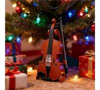 Playable Tiny Violin Figurine, Worlds Tiniest Violin with Sound Sob Story, Mini Musical Instrument Replica with Bow and Case, Dollhouse Accessory Or Keychain Charm(9.84"x3.54"x1.51")