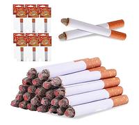 Playbees Fake Puff Cigarettes That Blow Smoke - 24 Pack - 3.25 Inch Faux Cigs with a Realistic Look - Prop for Prank, Halloween Costume, Movie, or Theater Play - Fun Gag Gift, Novelty Toy