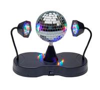 Playbees Rotating Disco Ball - LED Revolving Disco Ball with Movable Strobe Lights for Disco Party Decor, Mirror Lights Party, Mini Lava Lamp Alternative, 30 Second Dance Party