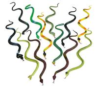 Playbees Rubber Toy Snakes - 12-Pack - 14 Inches - Assorted Lifelike Fake Plastic Toy Snake, Realistic Serpents for Kids, Events, and Gags, Flexible and Float to Prank Friends and Family
