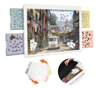 Playboda 1500 Pieces Rotating Plastic Puzzle Board with Drawers and Cover, 35"x27" Portable Jigsaw Puzzle Table for Adults, Lazy Susan Spinning Puzzle Boards, Ideal Gift for Mum (Patent Design)