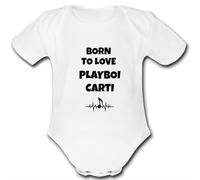 PLAYBOI CARTI MUSIC FAN present from for a mum mummy dad daddy gift Unique Baby Vest Grow Babygrow Cute PERSONALISED Custom Boys Girls Unisex BORN TO LOVE