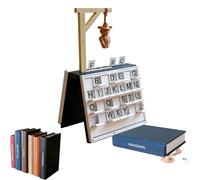 Playbook'd Chess, Book Board Games, 3D Printed Book, Magnetic Set, Four in a Row, Sea Battle, Backgammon, Mancala, Hangman, Portable Books Design Board Game for Adults (Hangman)