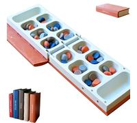 Playbook'd Chess, Book Board Games, 3D Printed Book, Magnetic Set, Four in a Row, Sea Battle, Backgammon, Mancala, Hangman, Portable Books Design Board Game for Adults (Mancala)