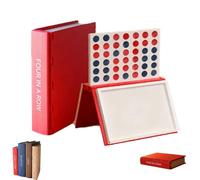 Playbook'd Chess, Book Board Games, 3D Printed Magnetic Set, Four in a Row, Sea Battle, Backgammon, Mancala, Hangman, Portable Books Design Board Game (Four in a Row)