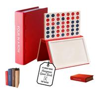 Playbook'd Hang-man,Hangman Game Book, 3D Printed Magnetic Cowboy Chess Set,Book Board Games, Chess, Four in a Row, Sea Battle, Backgammon, Mancala,Decorative Bookshelf Strategy Game (Four in a Row)