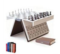 Playbook'd Hangman Game, 3D Printed Magnetic Chess Set, Portable Book Board Games, Chess/Four in a Row/Sea Battle/Hangman/Backgammon/Mancala, Books Design for Adults Chess