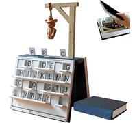 Playbook'd Hangman Game Magnetic Cowboy - 3D Printed Letter Board Games Packaged Like Books, Book Board Games with 52 Letter Cards, Vocabulary Words Spelling Challenge Table Games