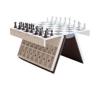 Playbook'd Hangman, Playbook Board Game, Hangman Game, 3D Printed Magnetic Chess Set, Four in a Row, Sea Battle, Backgammon, Mancala, Portable Books Design Board Game for Adults (White)