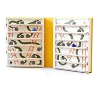 Playbook'd Snakes and Ladders Board Game Book, Chutes and Ladders Pop-Up 3D Game with Built-in Snake Mechanism, Hidden Bookshelf Board Games, Decorative Tabletop Games for Adults (Yellow)