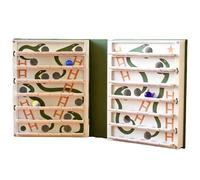 Playbook'd Snakes and Ladders Board Game Book, Chutes and Ladders Pop-Up 3D Game with Built-in Snake Mechanism, Hidden Bookshelf Board Games, Decorative Tabletop Games for Adults (Green)