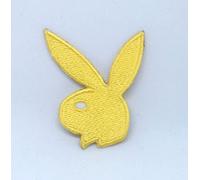Playboy Bunny Rabbit Colourful Iron on Sew on Embroidered Patch - Yellow