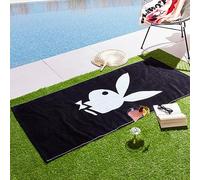 Playboy Classic Bunny Cotton Beach Towel Black/White