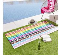 Playboy Rainbow Bunny Cotton 75x160cm Beach Towel White